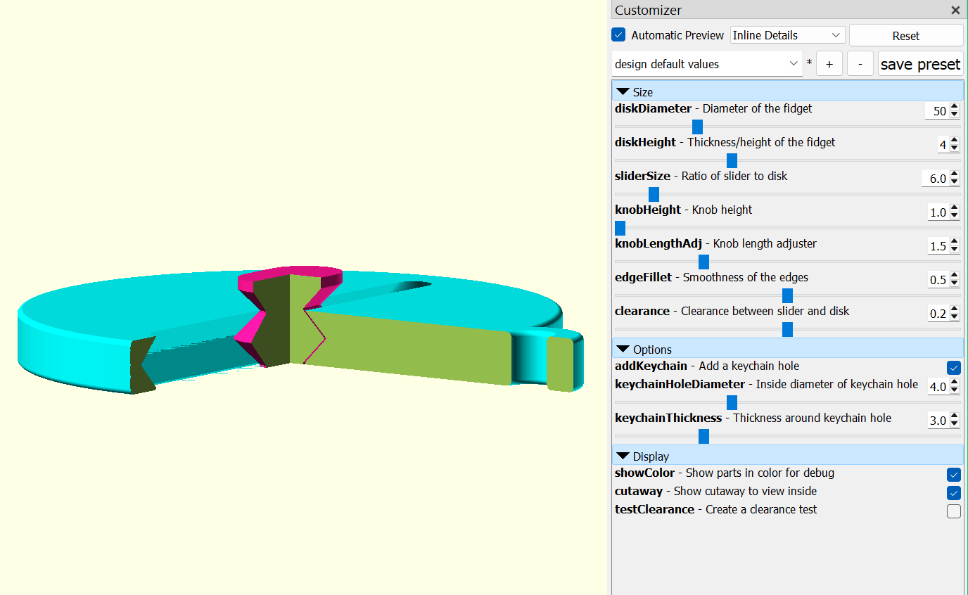 Fidget Slider (OpenSCAD) — miniatura 5