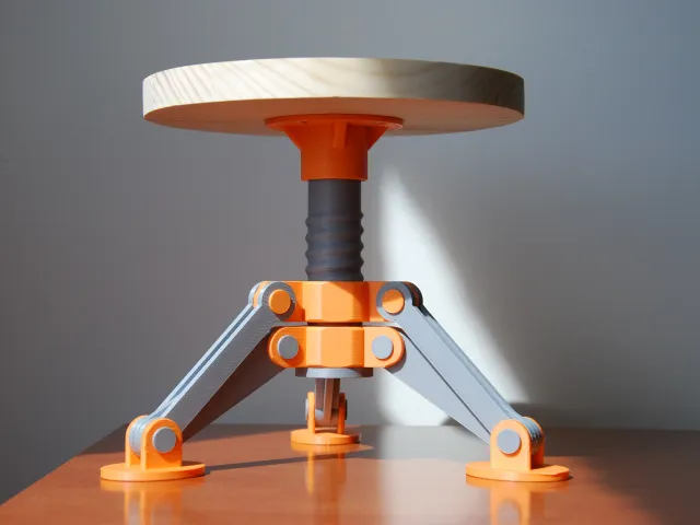 Height-adjustable table or chair