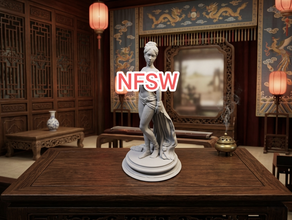 Asian Lotus Goddess – Pin-up Statue (NSFW)