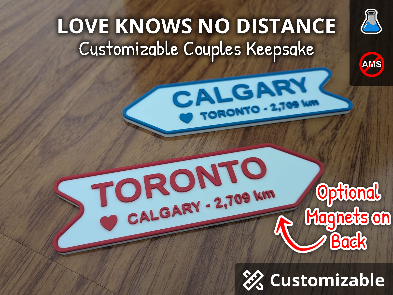 Love Knows No Distance - Customizable Sign