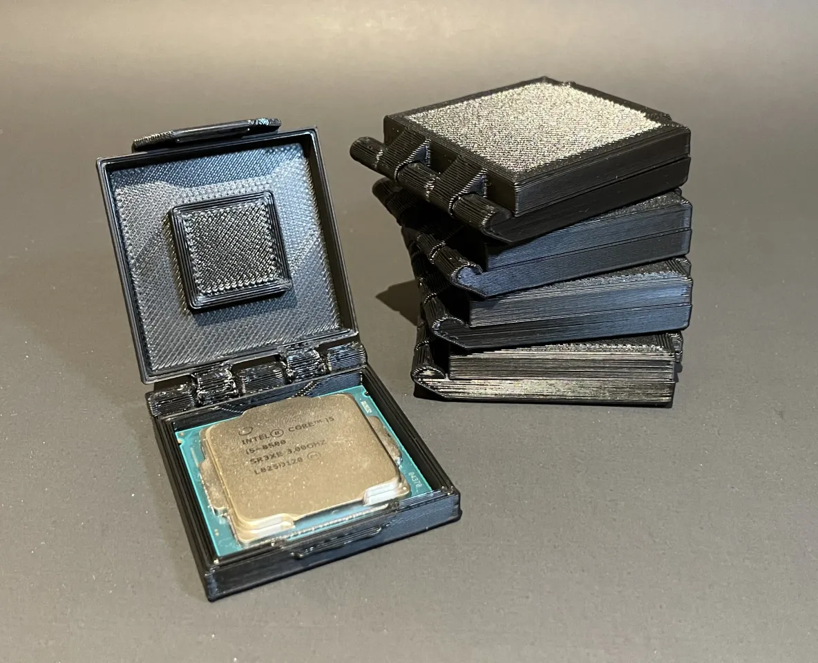 Intel CPU Clamshell Case LGA 1200, 1151, 1150, 1155 (Print-In-Place) by  Founders, Download free STL model