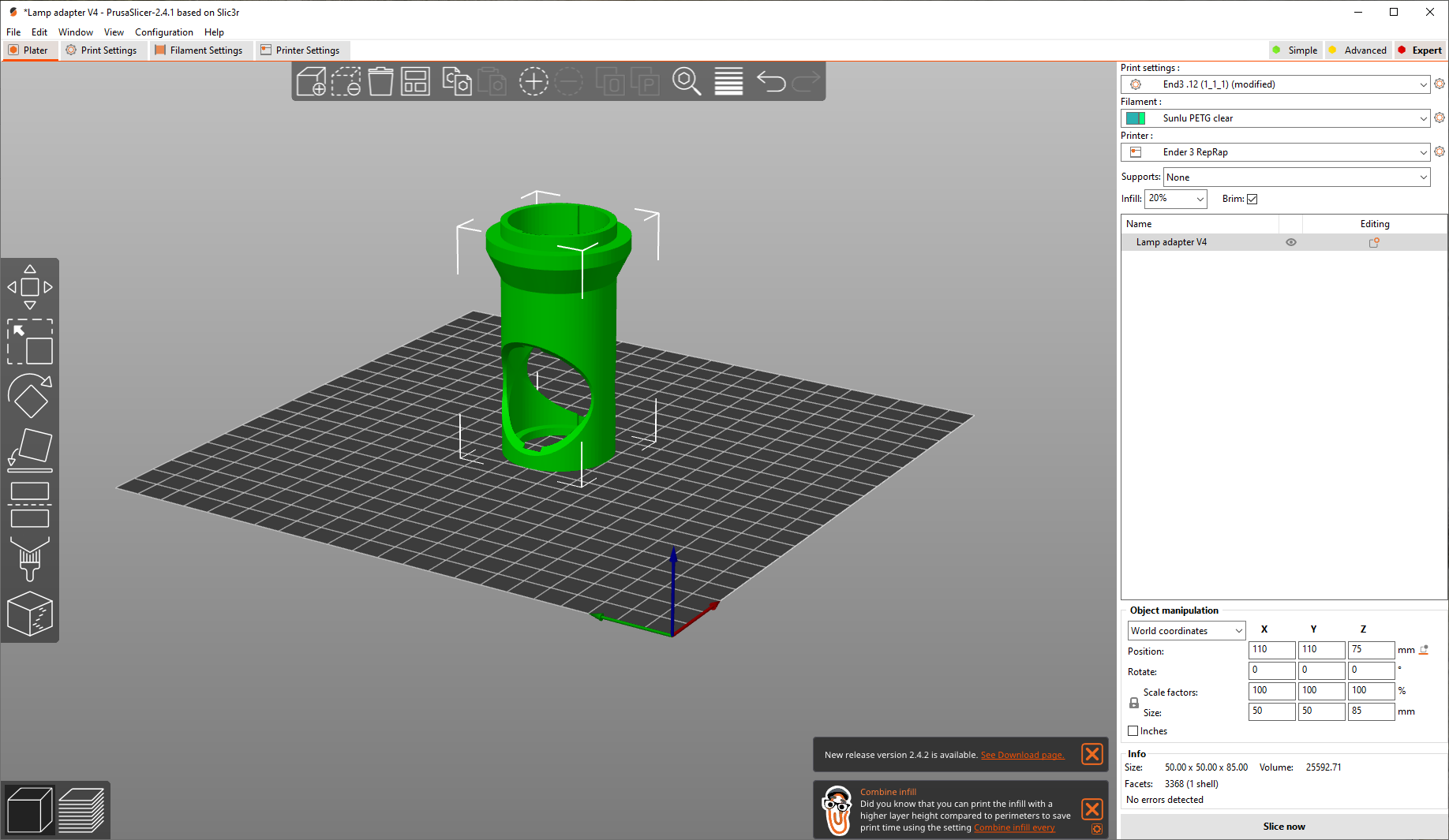 orbital structures lamp shade adapter