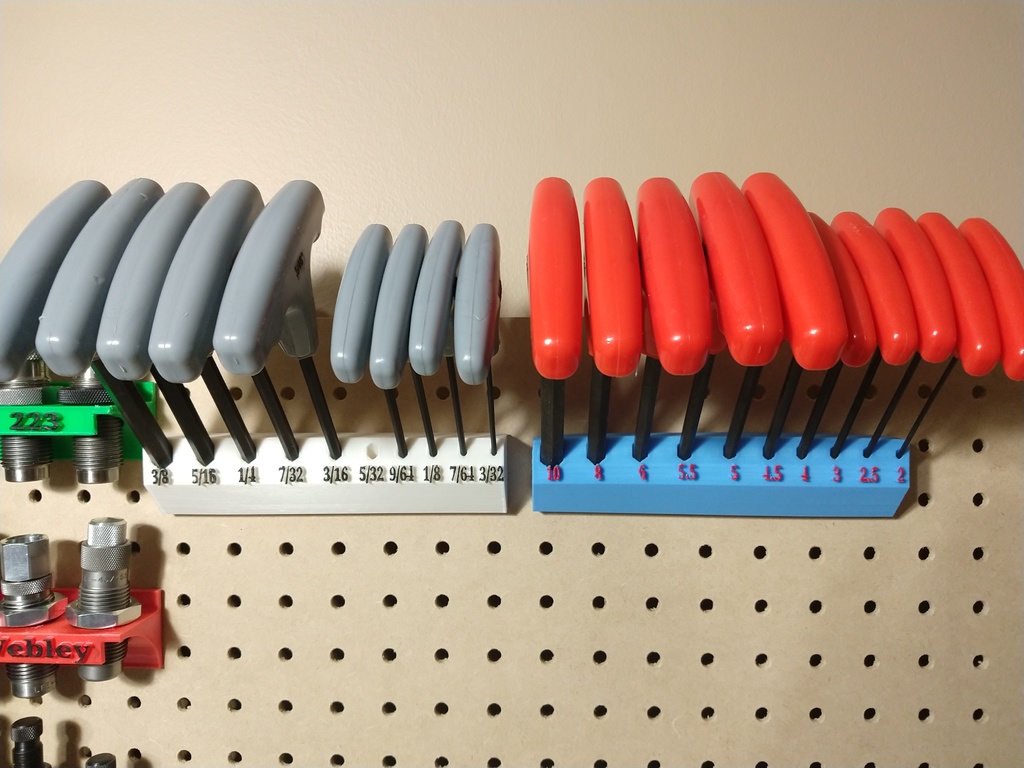 Hex Key with handles Pegboard holder by Jon Download free STL model