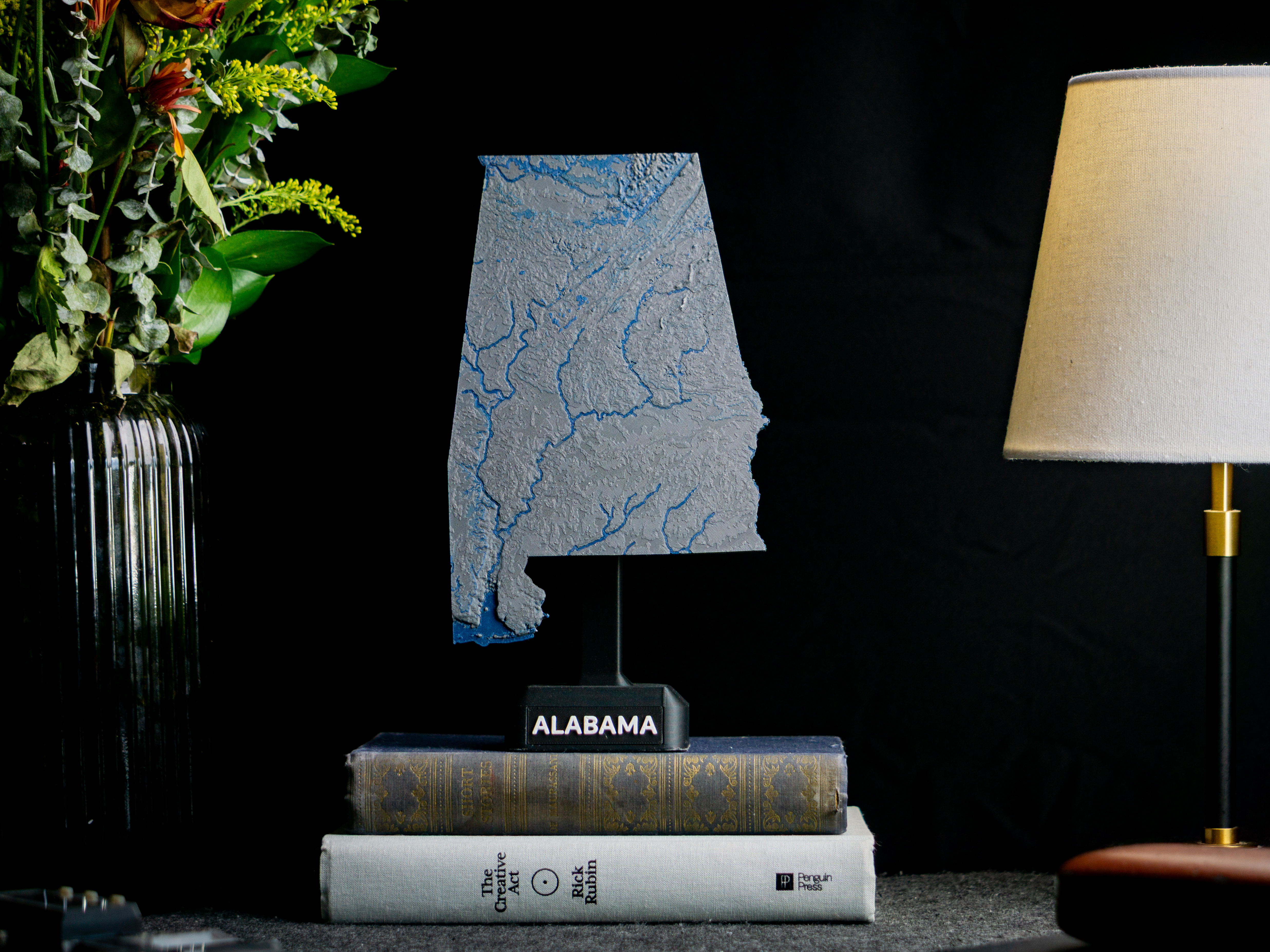 Alabama, USA (AL) Topographic Map with Rivers