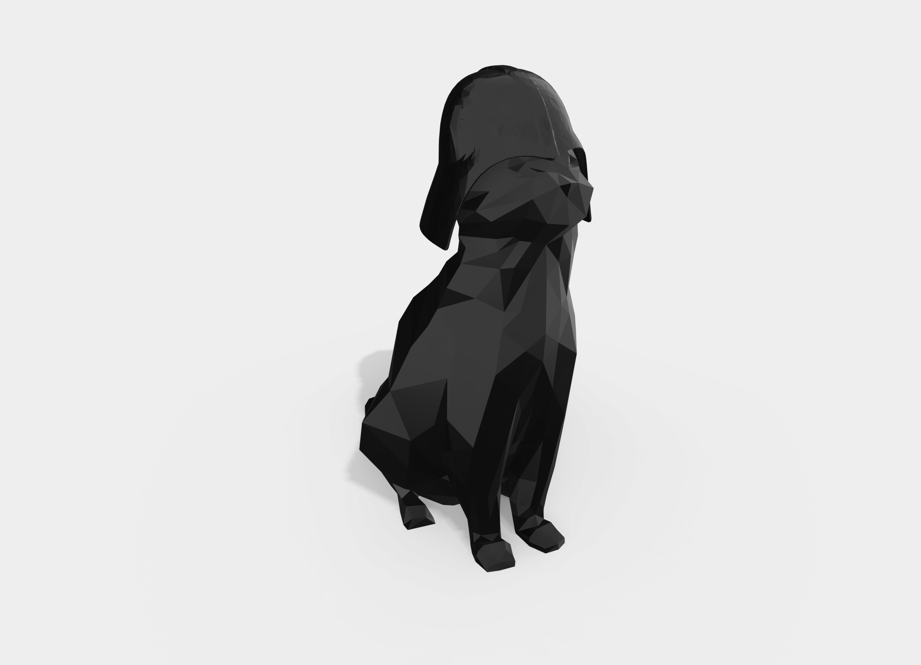 Cat Vader - Low Poly Darth Cat Sculpture (2-Part Print)