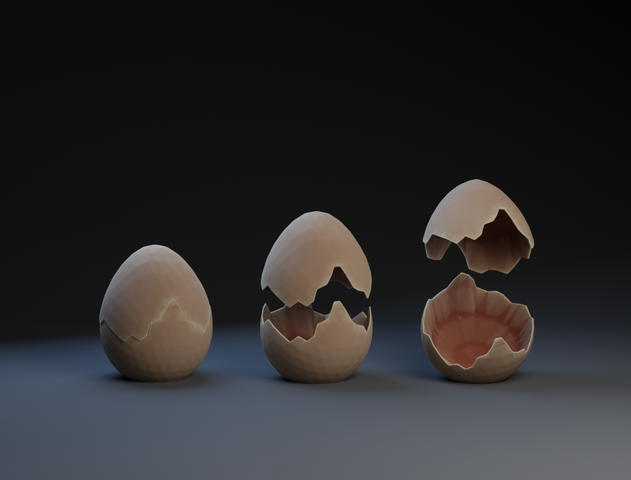 Cracked Egg 3D model