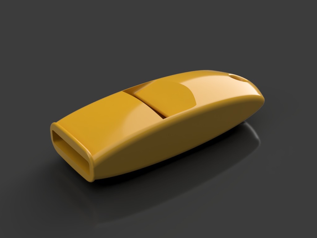 Extremely loud and compact emergency whistle 3D model thumbnail
