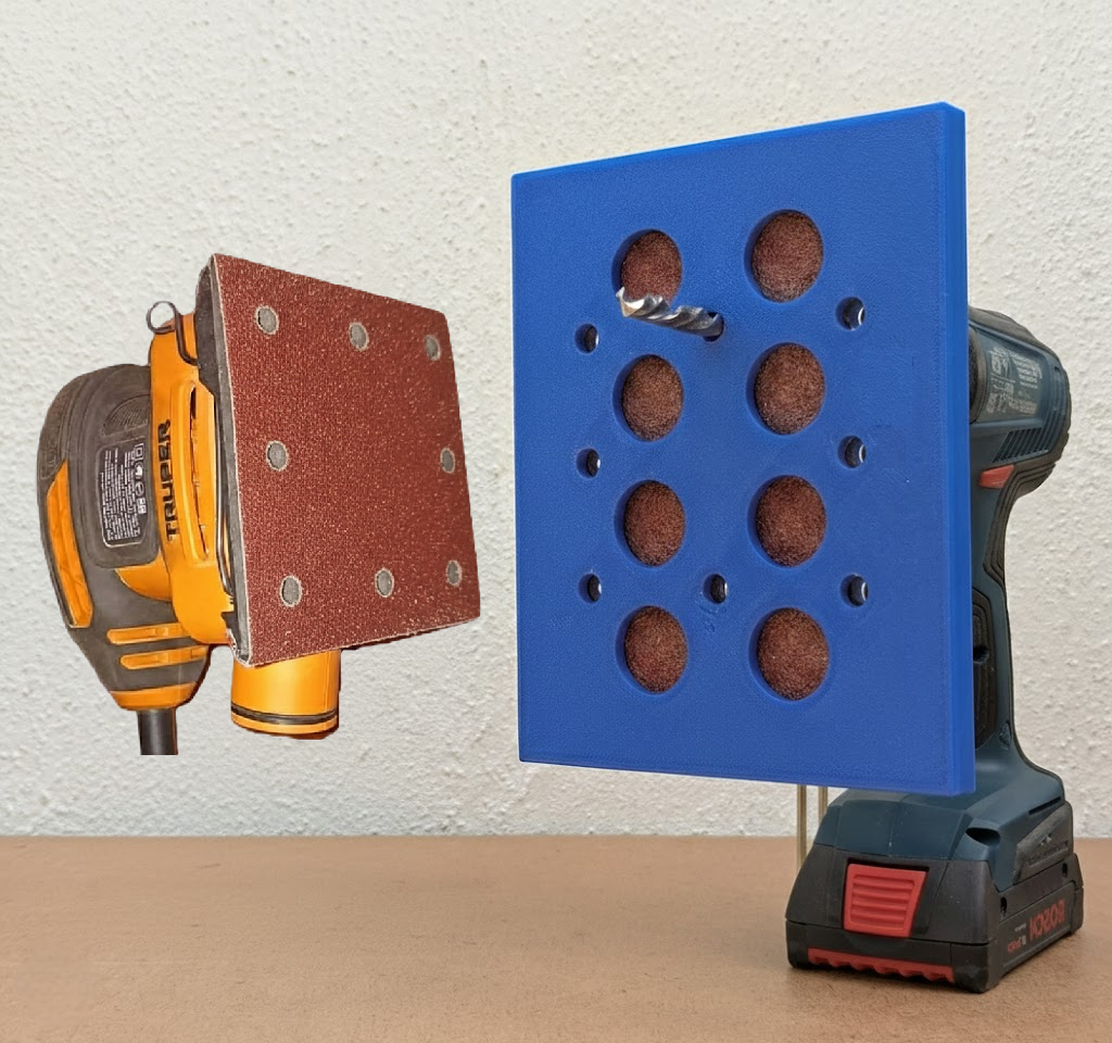 Template to cut and drill Sandpapers for Truper 1/4 Sander
