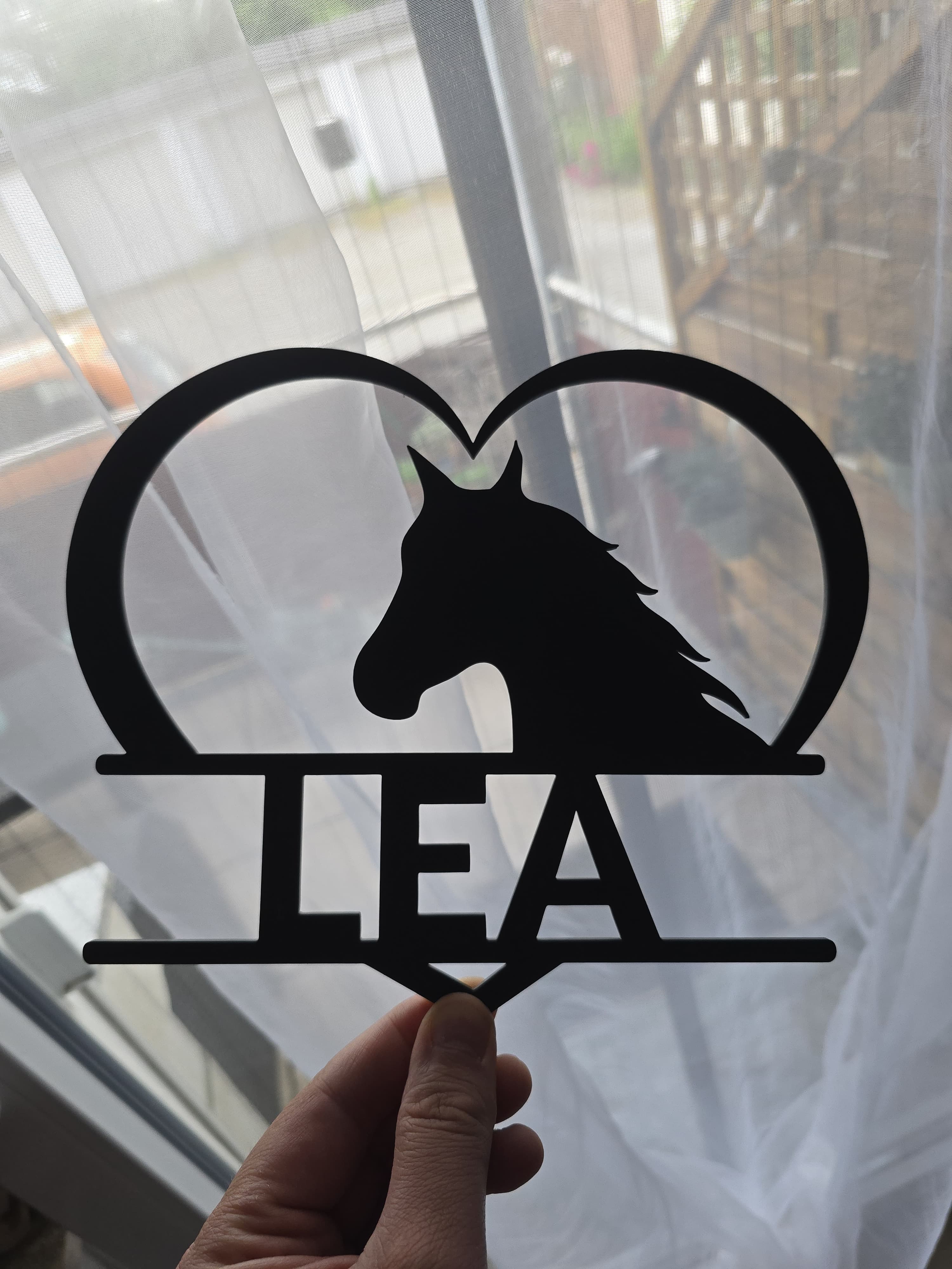 Pferd Herz und Name "Lea" - Geschenk