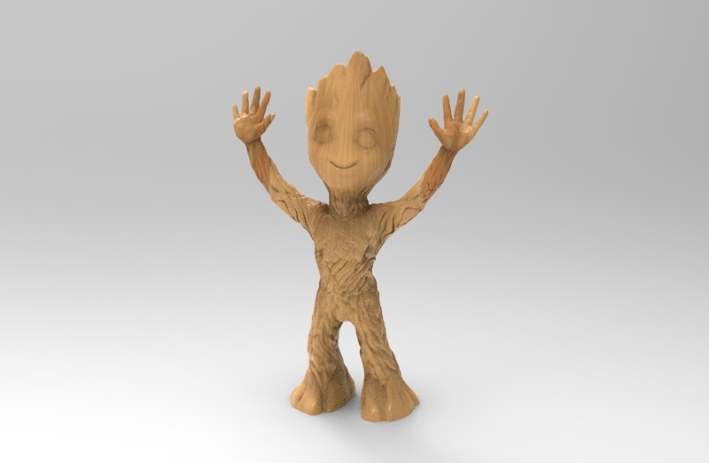 baby groot stand 2 arms up by dav88 | Download free STL model ...