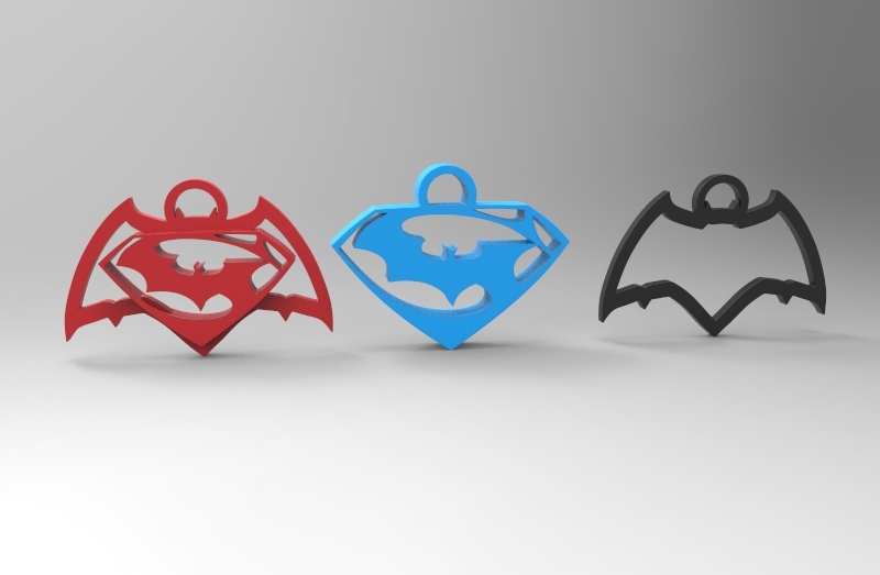 batman vs superman keychain/necklace/earrings