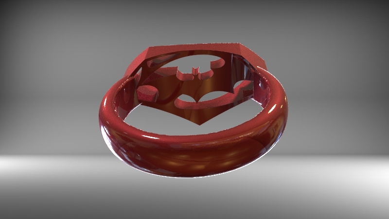 Miniatura 3 do modelo 3D batman vs superman ring