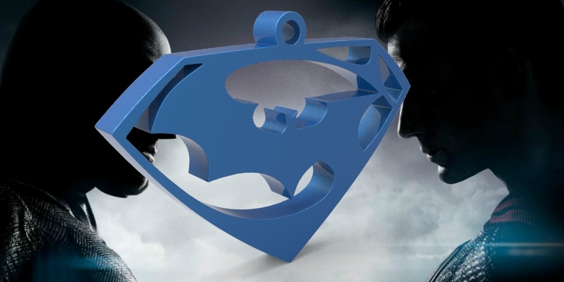 batman vs superman keychain/earings