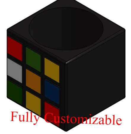 Rubik's cube pen holder