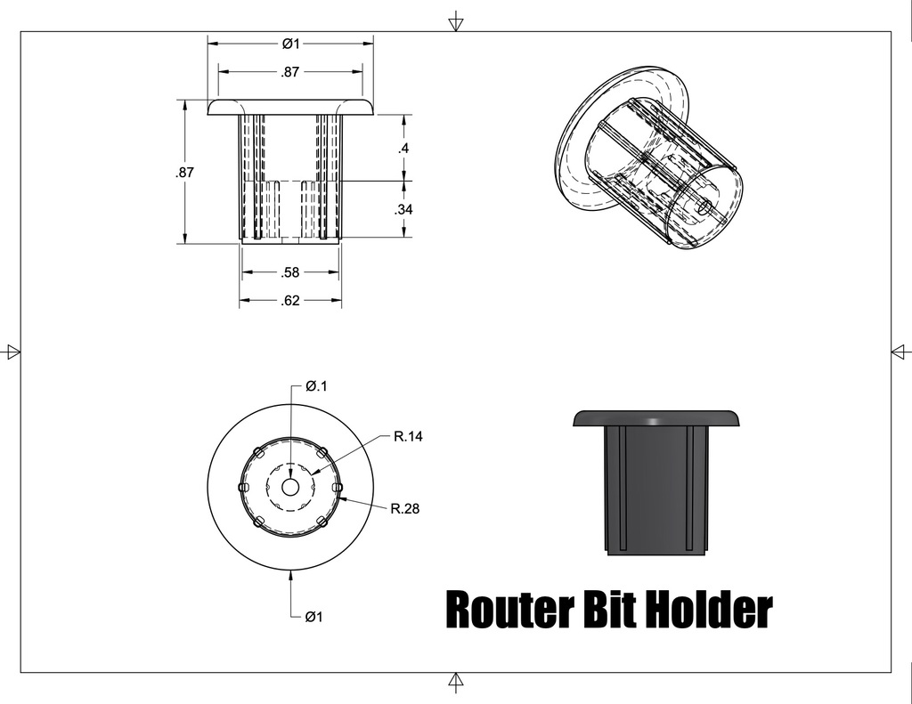 Miniatura 3 do modelo 3D Router Bit Holder Insert