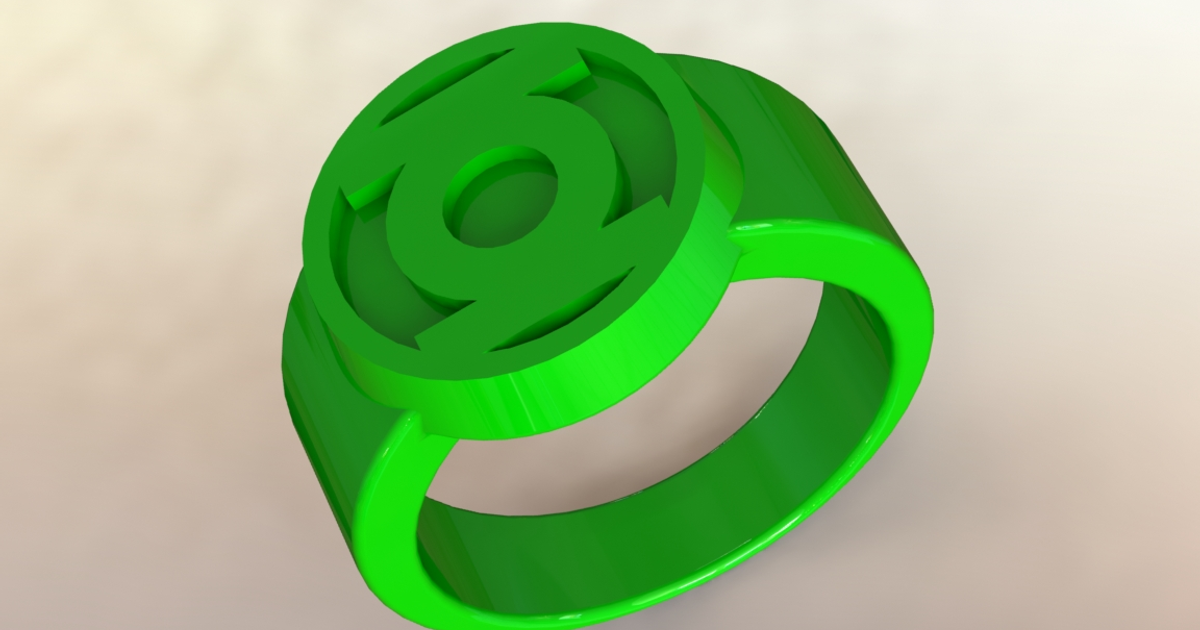 3D Printable Green Lantern Ring by Brien Shores