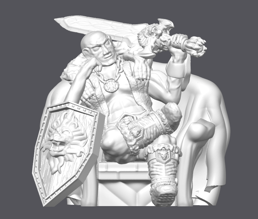 Dnd Fighter on a throne