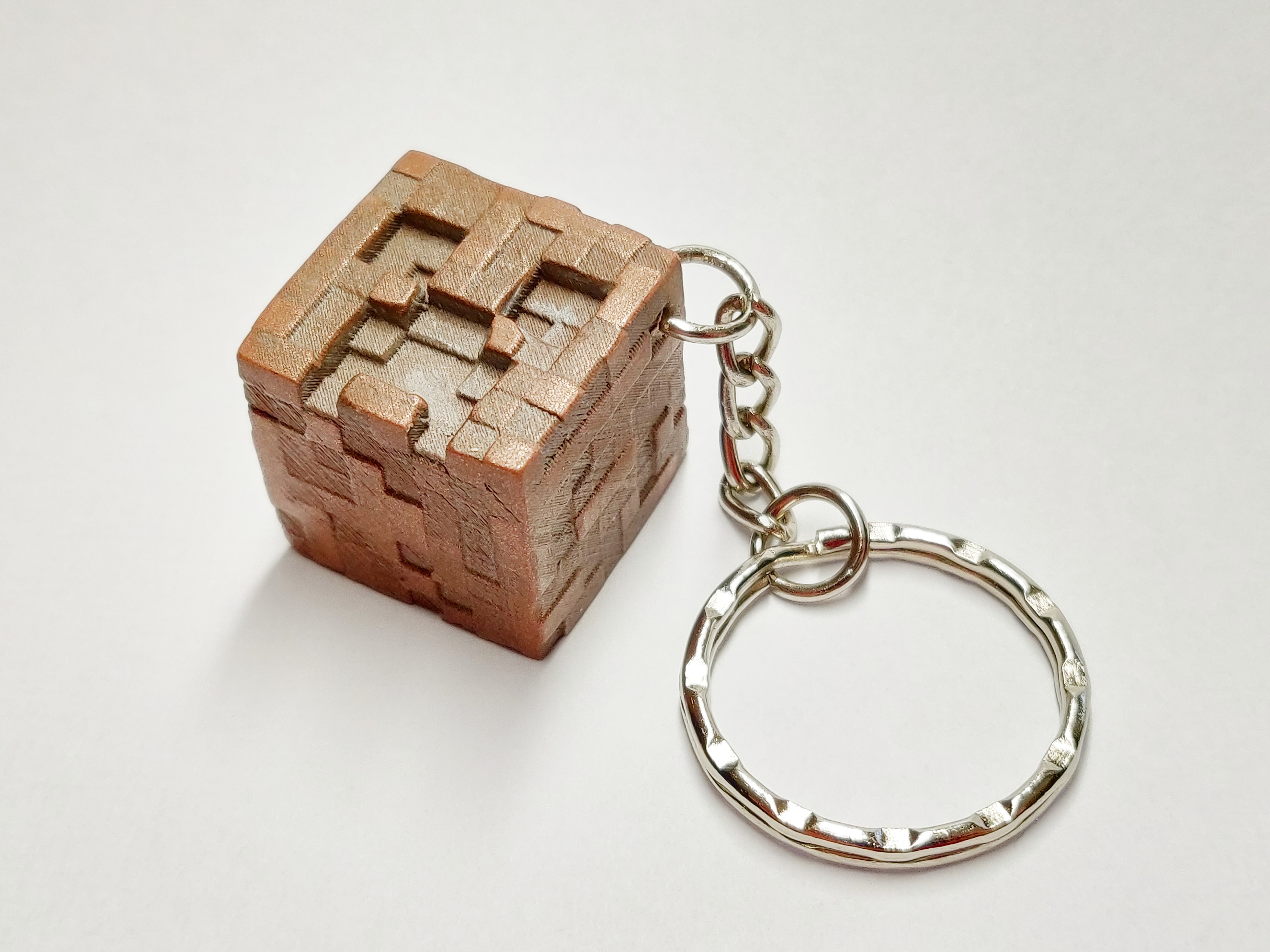 Minecraft Creeper correctly textured keychain keyring pendant