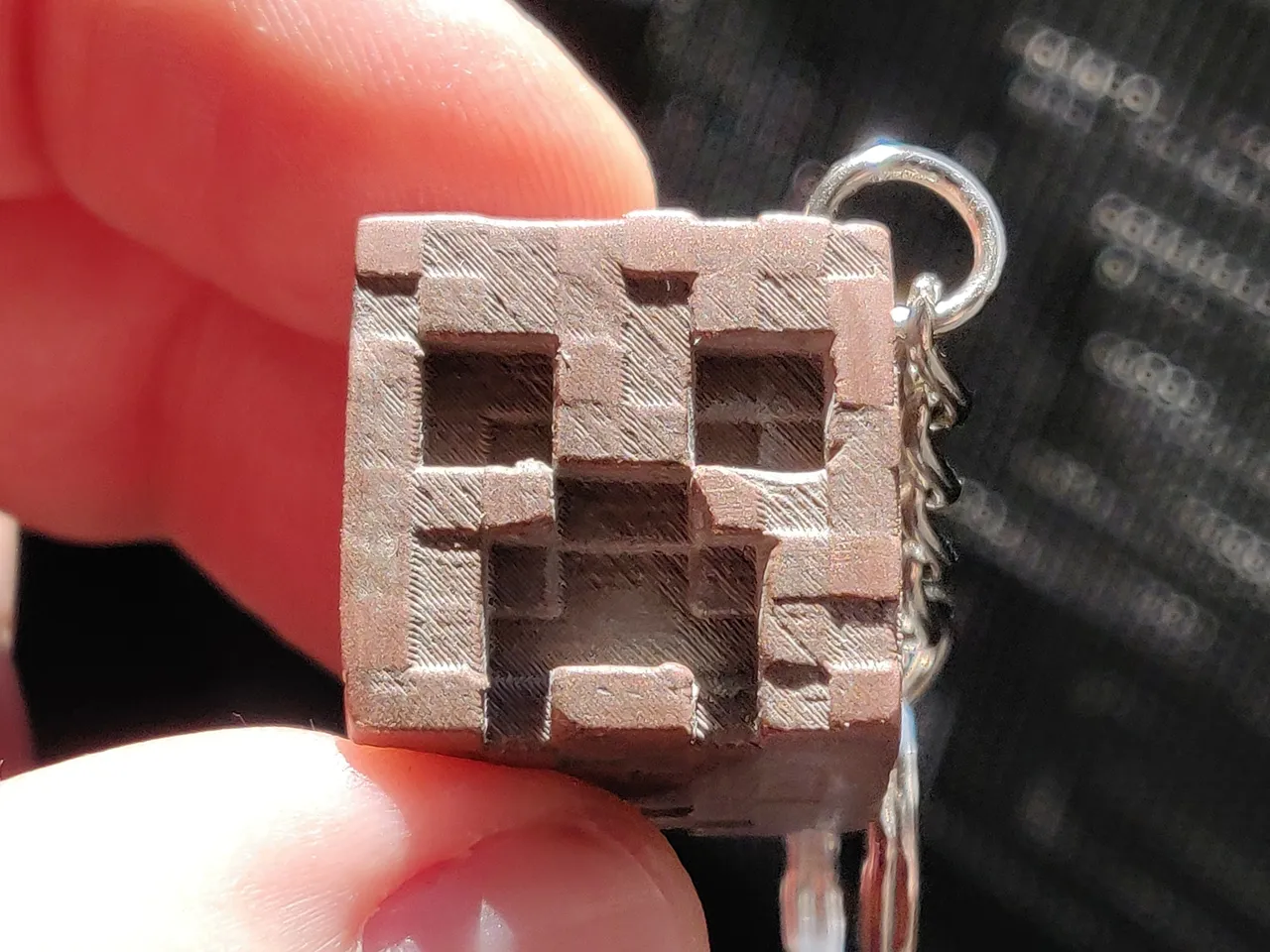 Minecraft Creeper Face and TNT Double-Sided Keychain