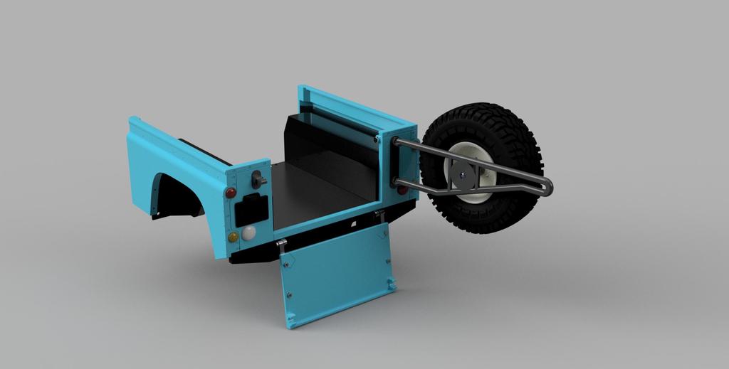 3D Sets Landy rear gate spare wheel carrier
