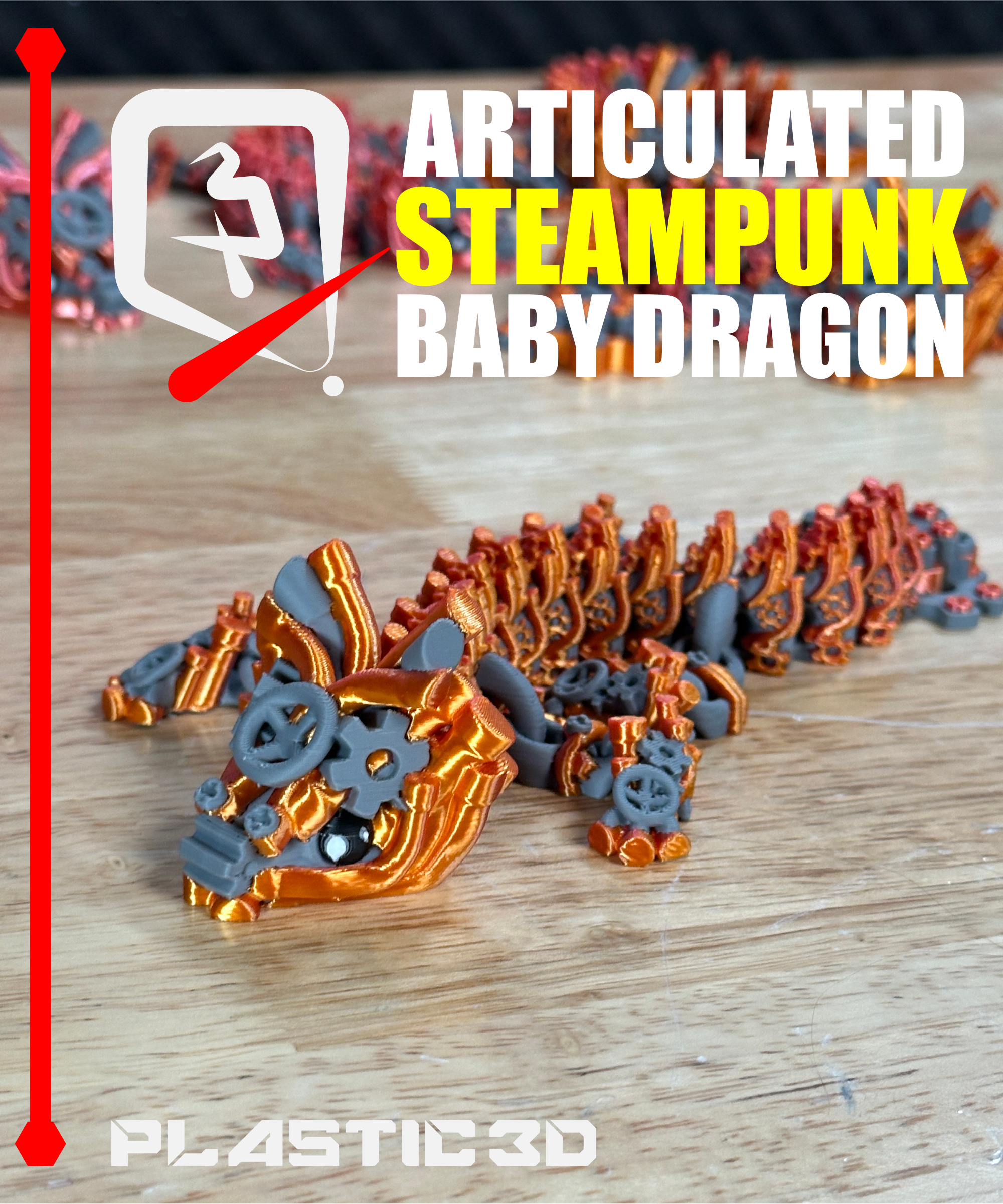 Steampunk Baby Dragon Articulated — The Seamless Clockwork Legend