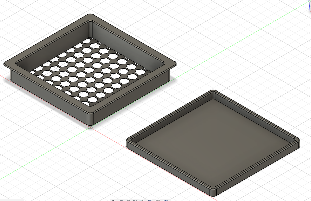 Fridge Container for Garlic, Onion & Shallots — Ventilated Box + Drip Tray 120x120 mm