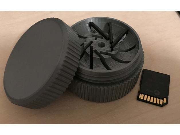 Cylindrical SD Card Holder. 