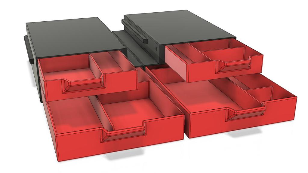 Ender 3 Pro dual double sided drawer