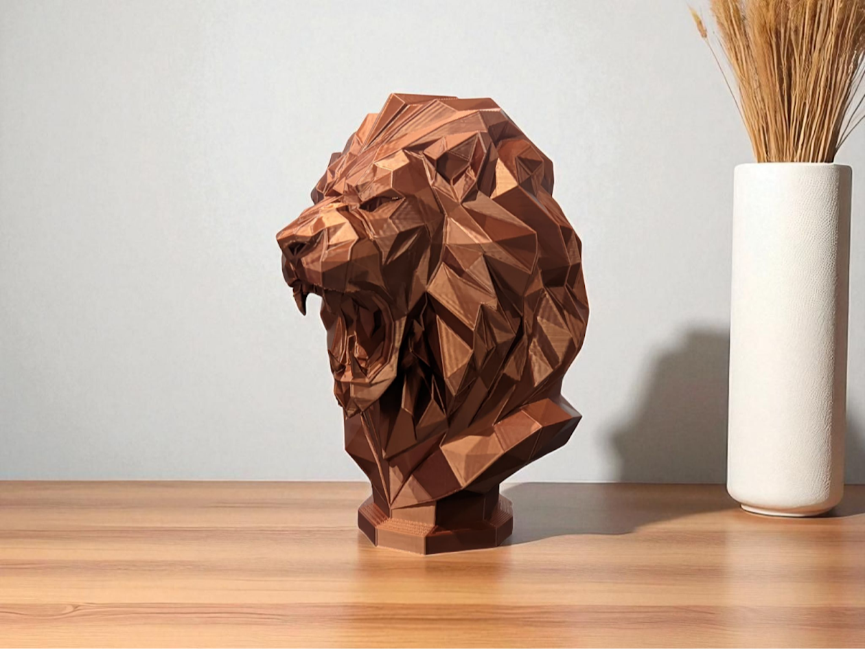 Geometric Lion Bust