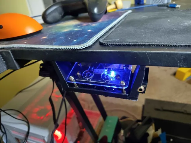 Under Desk Mount for Owltree remote PC Powerswitch with audio jack holder