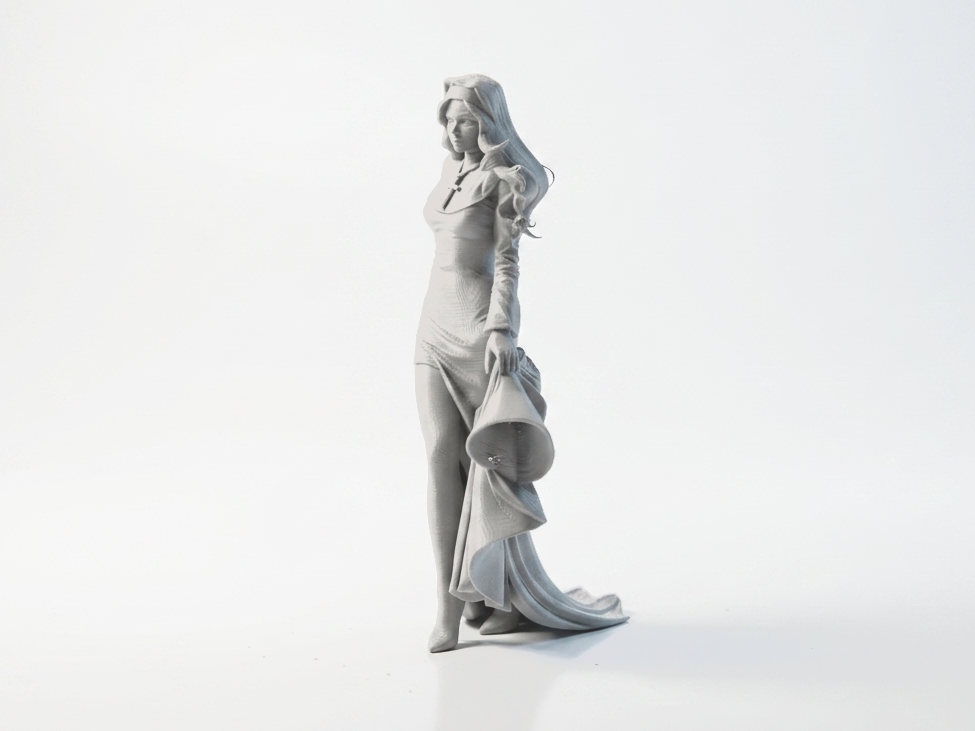 Slim Nun Religious Figure Statue 3D Printable