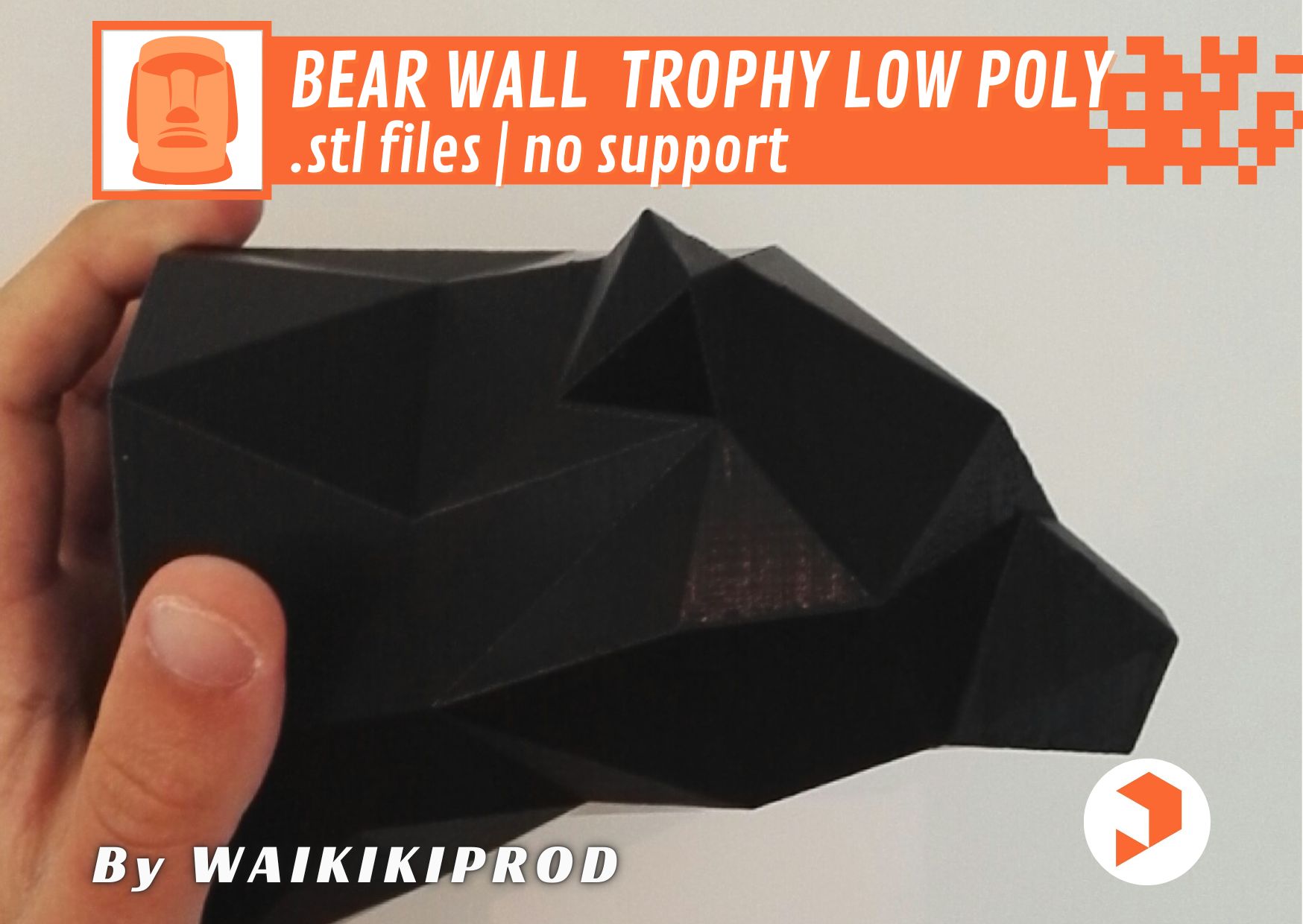 Bear Wall Trophy Low Poly