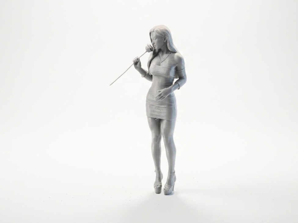 Elegant Singer Figurine Female Figure 3D Printable