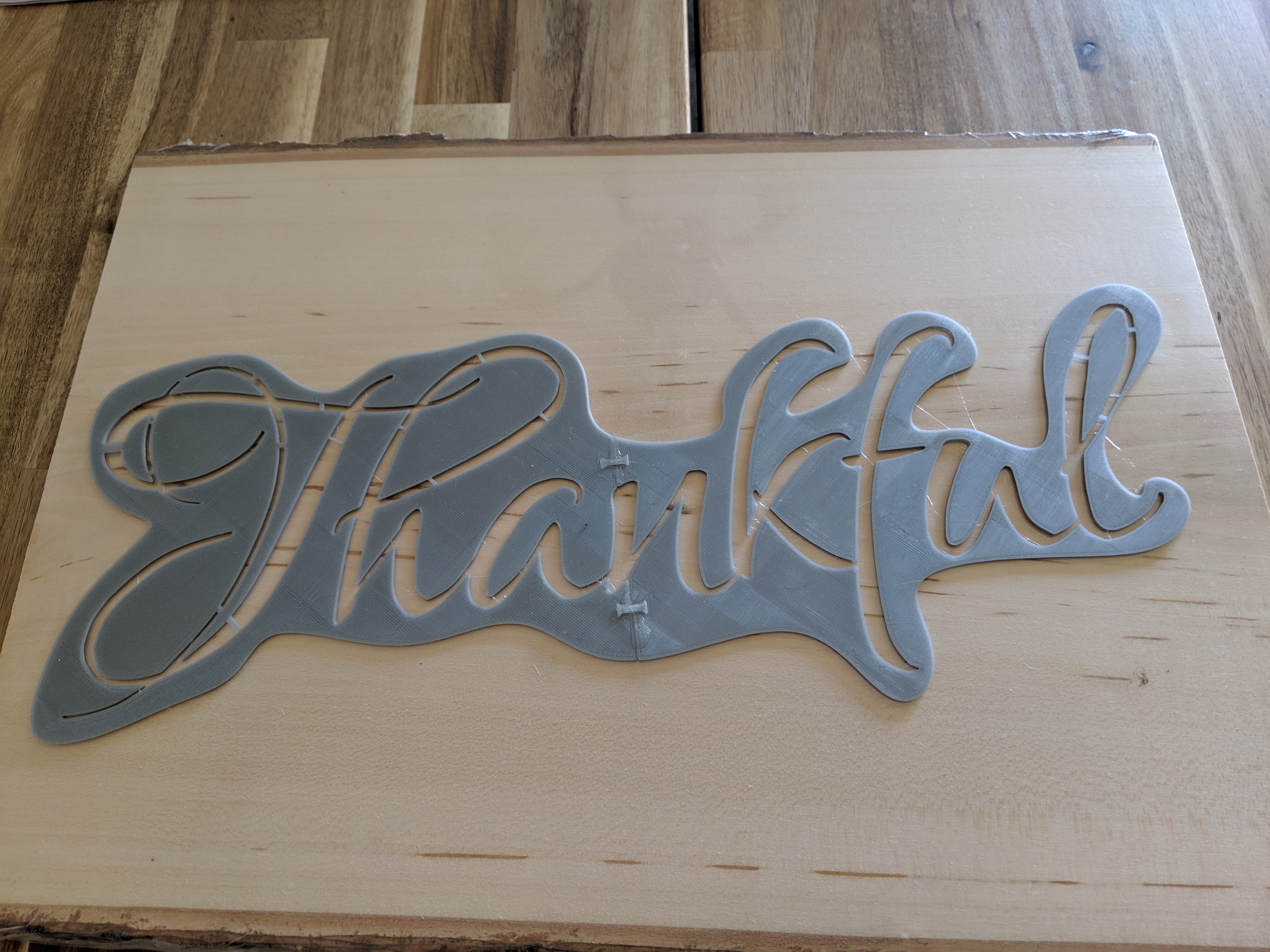 "Thankful" stencil