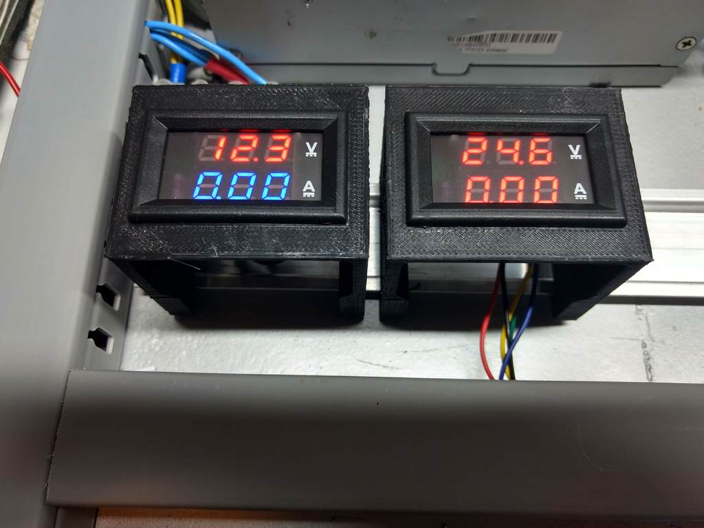 Voltage meter enclosure for DIN rail