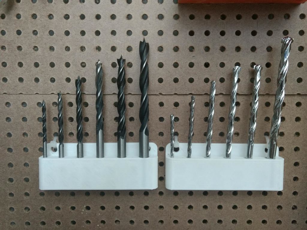 Drill bit holder for pegboard by sricanesh Download free STL model