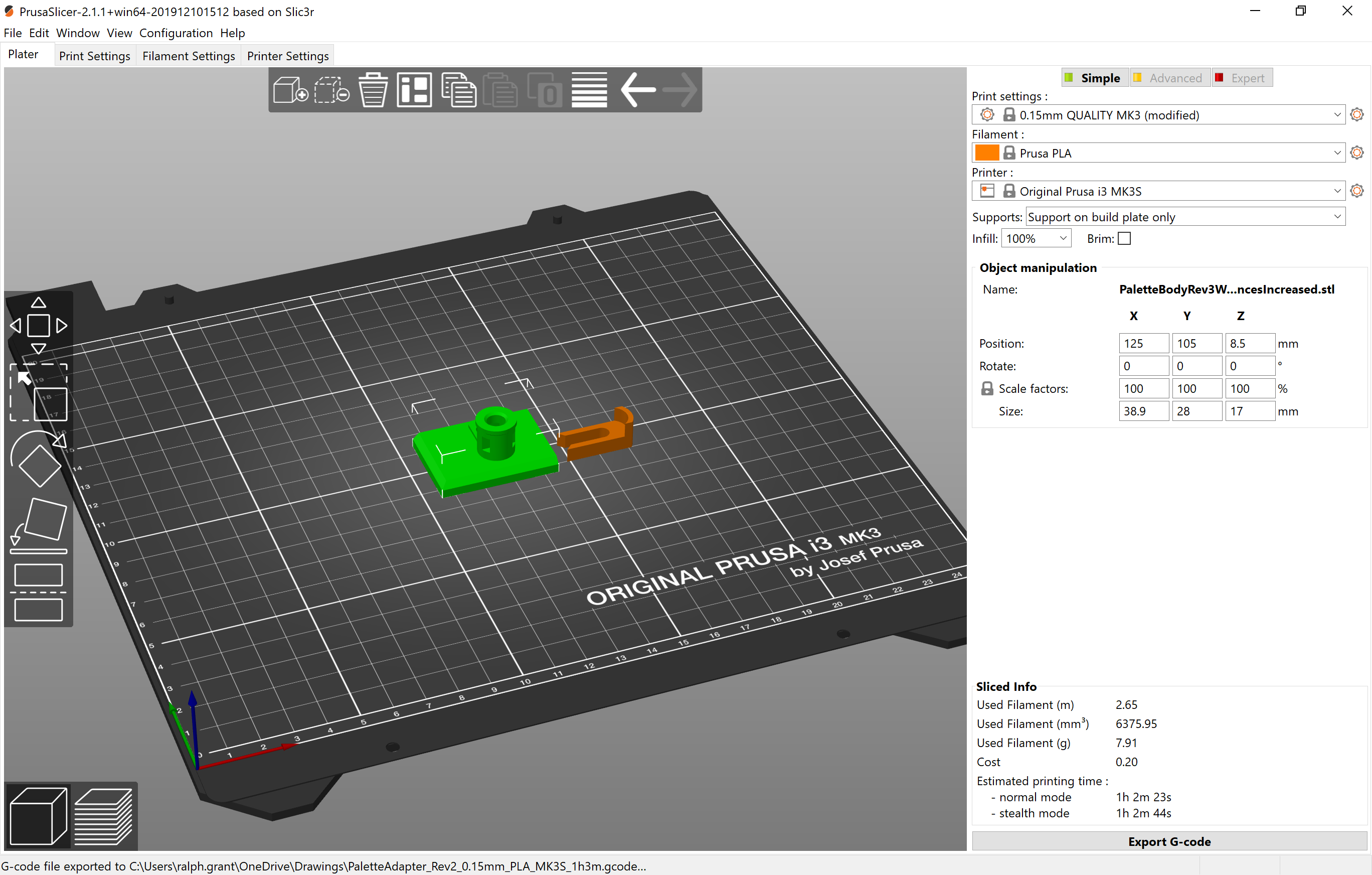 Palette 2 Tube Adapter for Prusa i3MK3/S by TheGrantz3D | Download free ...