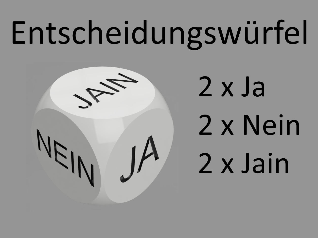 Entscheidungswürfel - ja nein jain