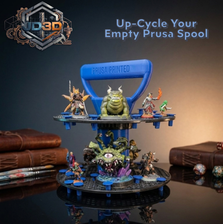 Modular Miniature Display Tower & Carrier | Upcycled Prusa Filament Spool