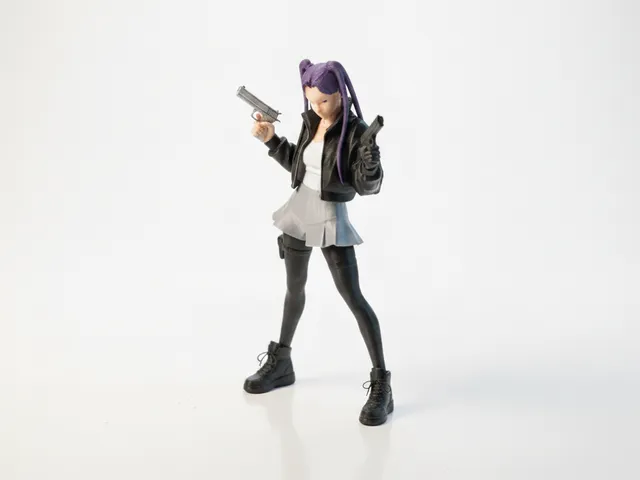 Dual Gun Lady Action Figurine Female Figure 3D Printable