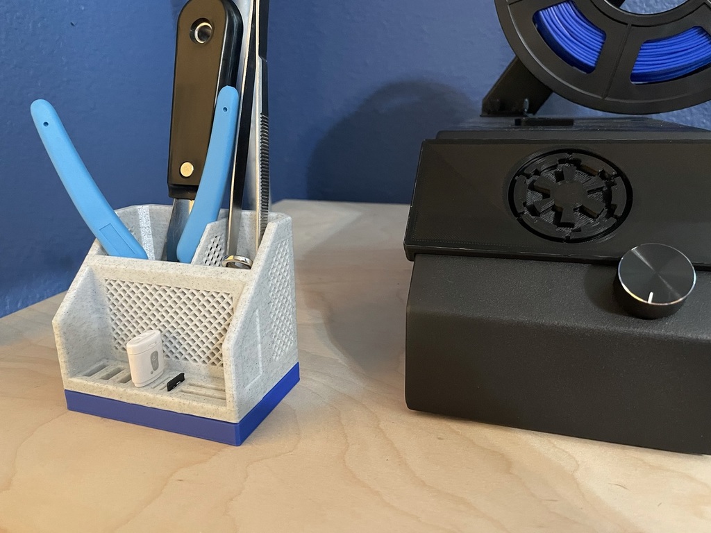 Two Tone Rugged Desktop Organizer w/o Calculator Slot