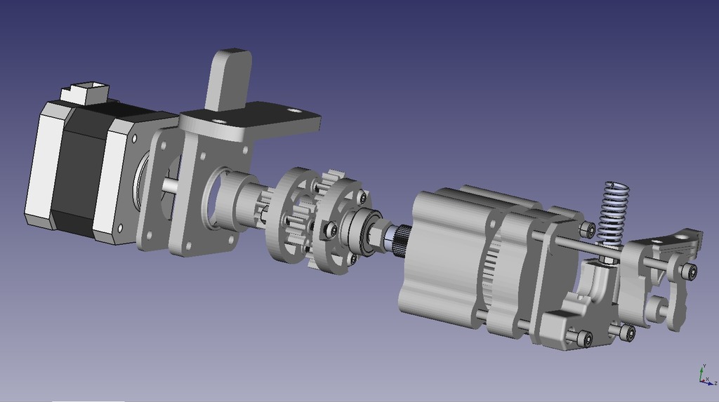 Compact Geared Bowden Extruder by salfter | Download free STL model ...