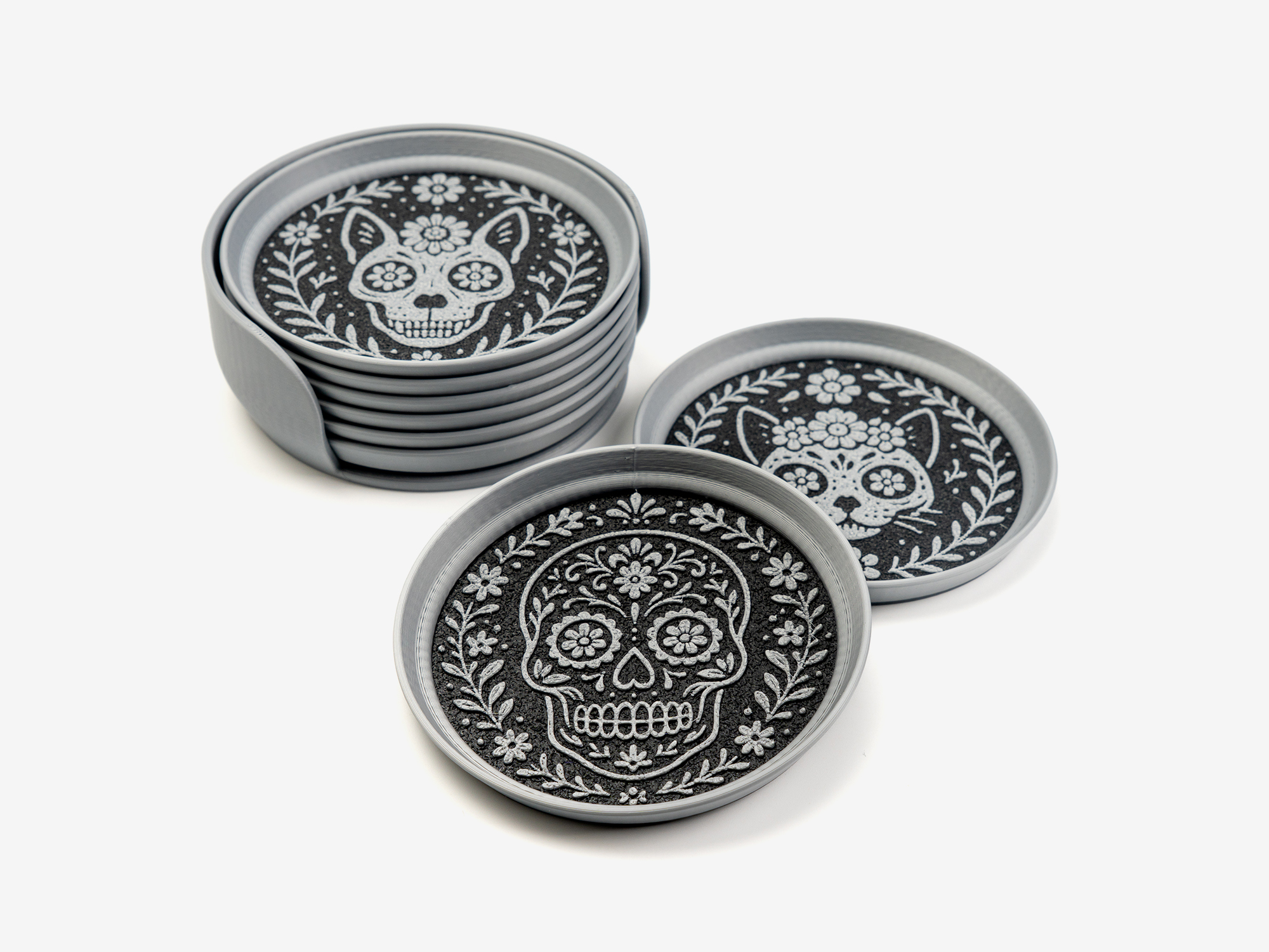 Ornamental Skull Stackable Coasters