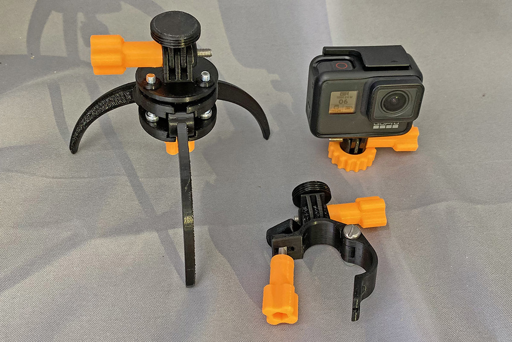 GoPro Bike and tripod atachment with quick coupling