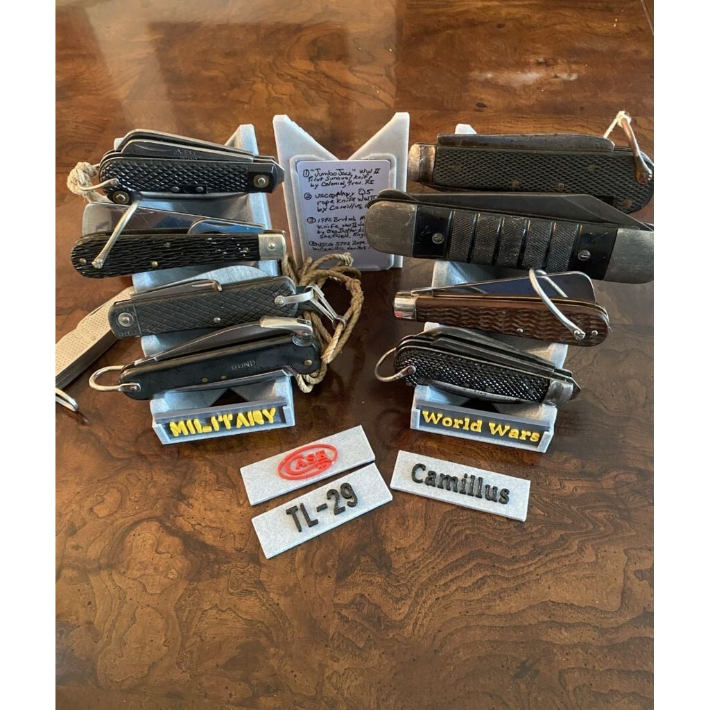 Thingiverse Pen Rack Knife Display Stand with Front ID Plate V2 — STL Grátis | 3DFinder