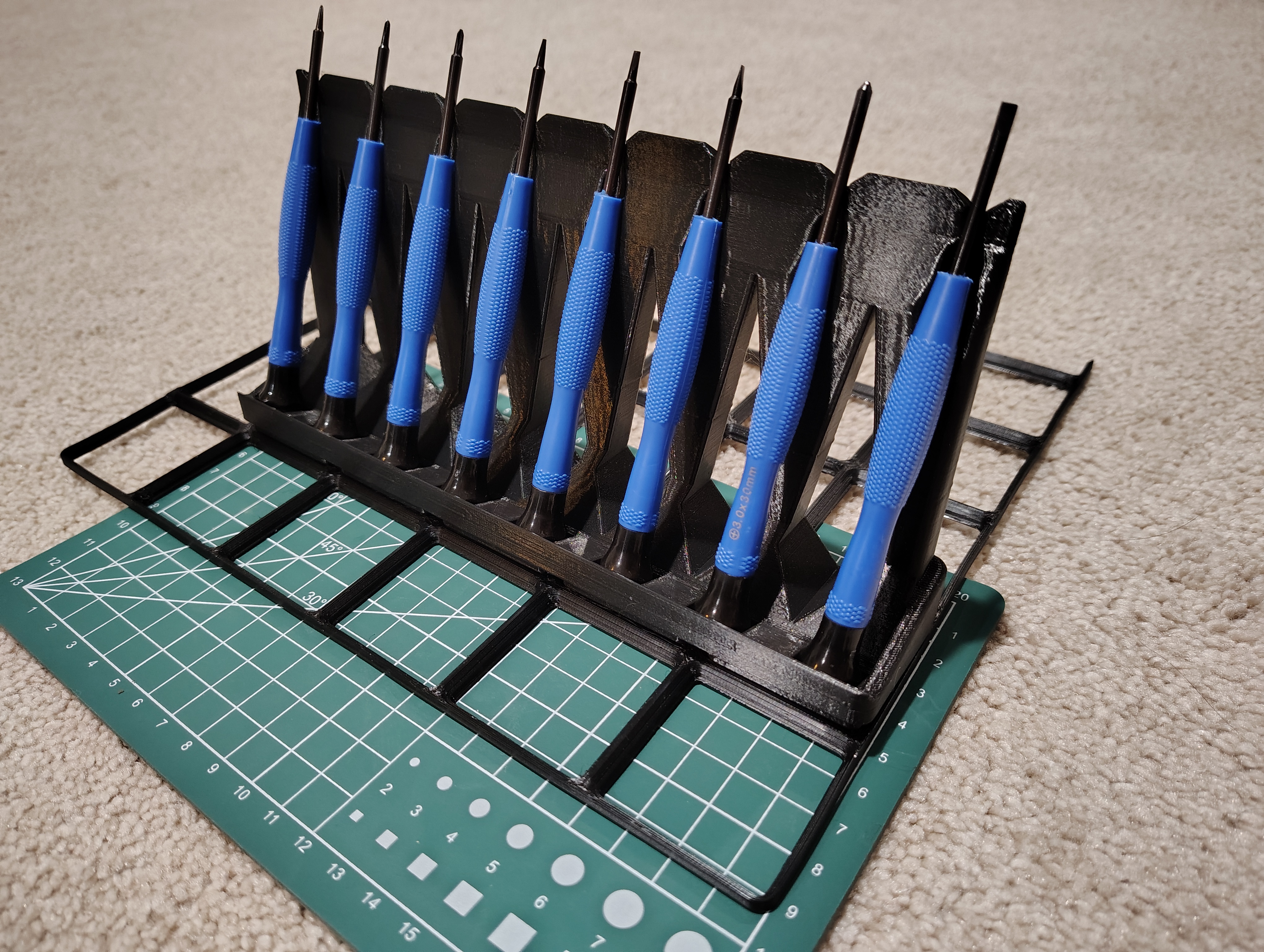 Gridfinity 5x1 Precision Screwdriver Stand
