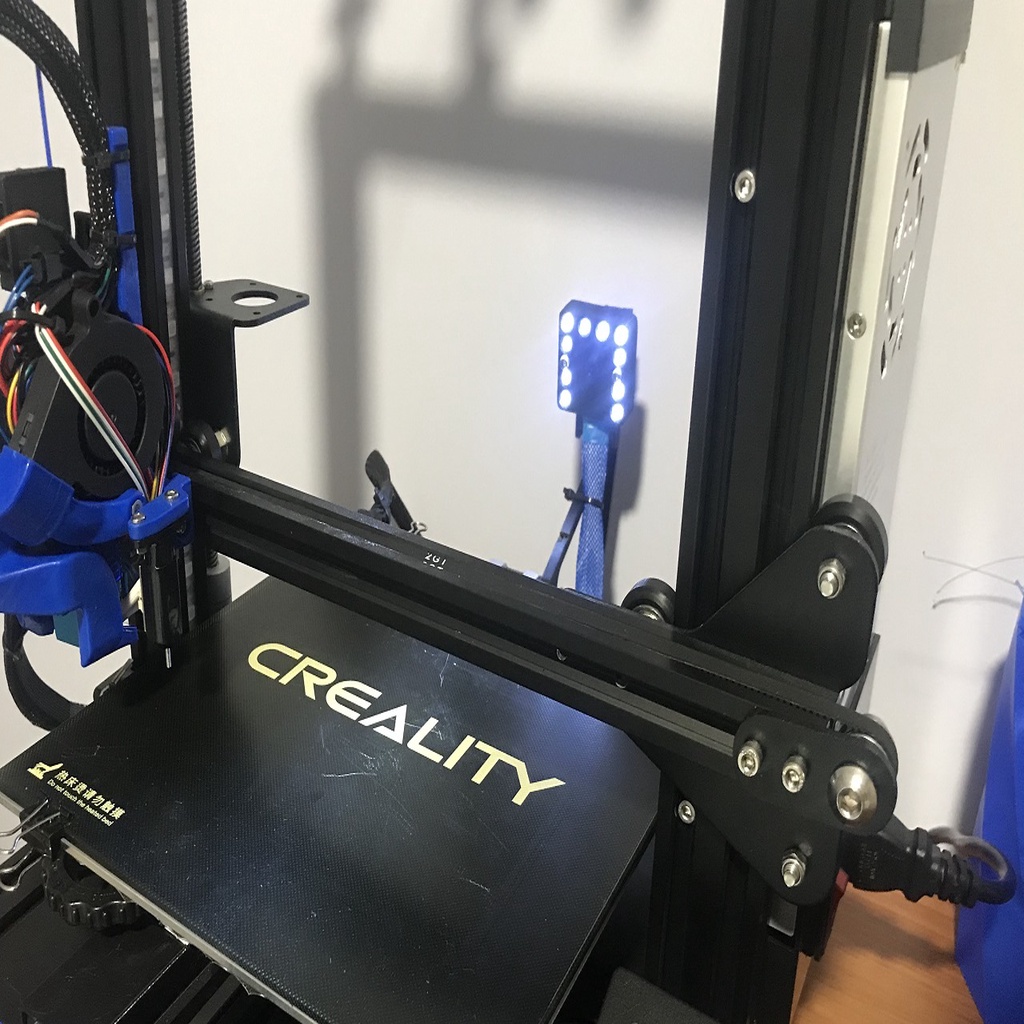 Ender 3 Rear Camera Mount and Housing with LED Lighting