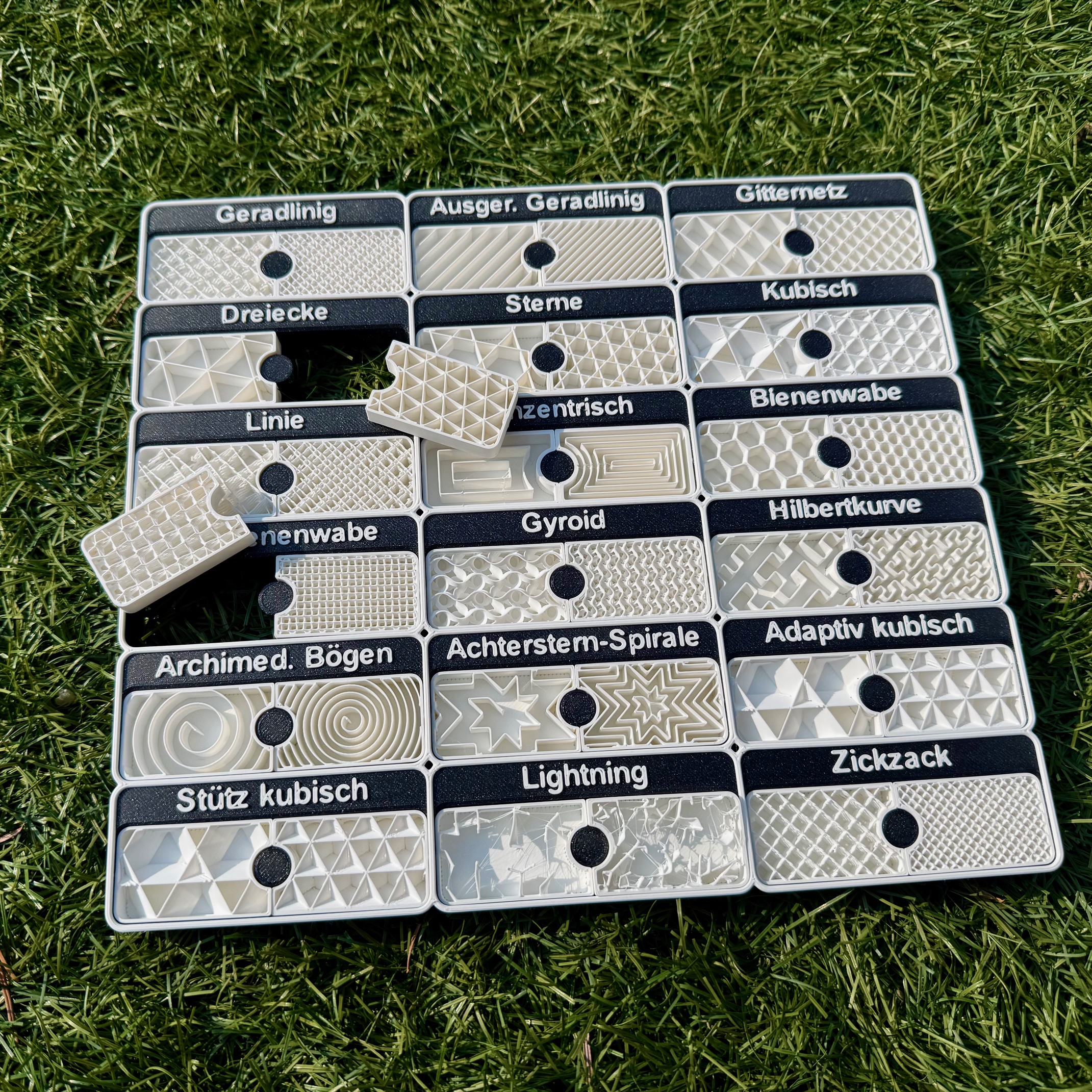 3D Printing Infill Sample Box (English/German)