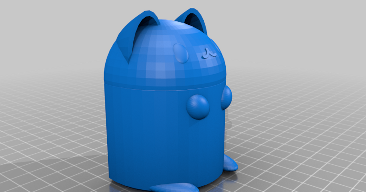 Pusheen cat night light cover by telly0050 Download free STL model