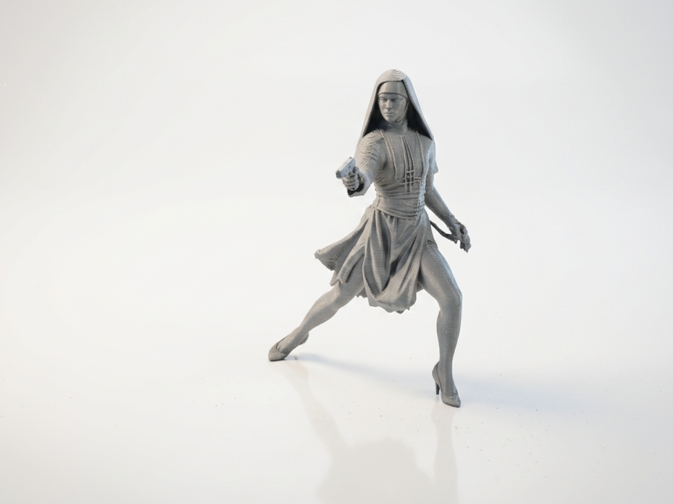Nun Shooter Female Figurine Action 3D Printable